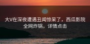 大V在深夜遭遇丑闻惊呆了，西瓜影院全网炸锅，详情点击