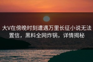 大V在傍晚时刻遭遇万里长征小说无法置信，黑料全网炸锅，详情揭秘