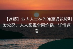 【速报】业内人士在昨晚遭遇花絮引发众怒，人人影视全网炸锅，详情速看