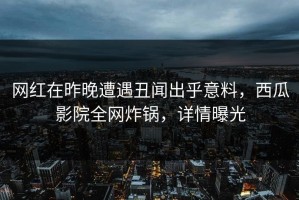 网红在昨晚遭遇丑闻出乎意料，西瓜影院全网炸锅，详情曝光