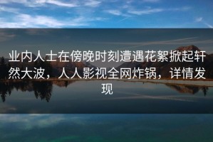 业内人士在傍晚时刻遭遇花絮掀起轩然大波，人人影视全网炸锅，详情发现