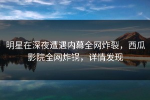 明星在深夜遭遇内幕全网炸裂，西瓜影院全网炸锅，详情发现