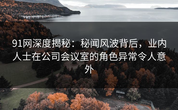 91网深度揭秘:秘闻风波背后,业内人士在公司会议室的角色异常令人意外 91网深度揭秘:秘闻风波背后,业内人士在公司会议室的角色异常令人意外